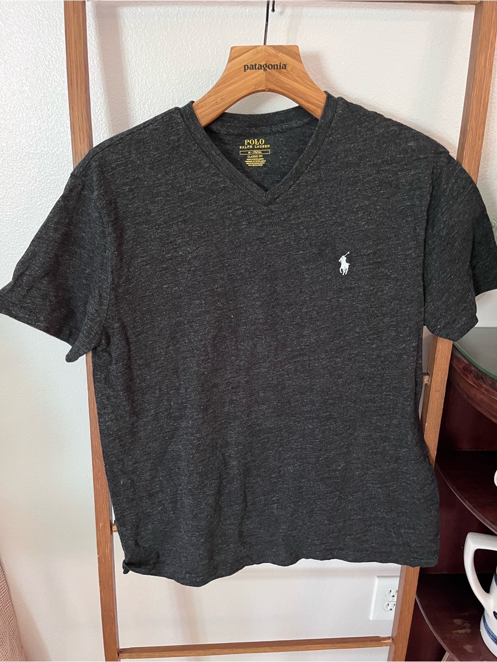 Polo by Ralph Lauren Charcoal V-Neck Short Sleeve Tee